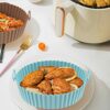 2 Pack Air Fryer Silicone Pot, 8 inch Reusable Air Fryer Silicone Liners Baking Tray, Heat-Resistant Food Grade Silicone Air Fryer Accessory Bask