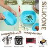 2Pcs Silicone Air Fryer Liner 6.5inch Reusable Air Fryer Silicone Basket Heat Resistant Non-Stick Air fryers Silicone Pot Square Replacement of P
