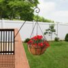 YUNSTK 2 Pcs Hanging Basket Liners 12 inch, Round Planter Liner Coco Fiber Replacement Liner, Natural Coconut Fibres Trough Liners for Hanging Ba