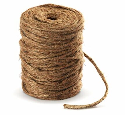 Absofine 100M Garden Cord Jute Twine String 4mm Thick Strong Natural Jute Rope Roll Stronger Craft Cord for Household Garden DIY Crafts Decoratio