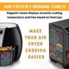 3 PCS Air Fryer Cooking Times Chart UK, Air Fryer Accessories Magnetic Cheat Sheet Set, Cooking Times Temperature Quick Reference Guide, Kitchen