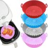 ZHONYEE 2 Pack Round Air Fryer Silicone Liners, Reusable Heat-Resistant and Food Safe Air Fryer Accessories, Easy Cleaning, Top 7.8 Inch Bottom 6