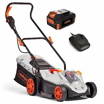 VonHaus Cordless Lawnmower 40V – Electric Lawn Mower – 30L Collection Box, 5 Cutting Heights, 33cm Cutting Width, 5 Height Settings, Mulching Fea