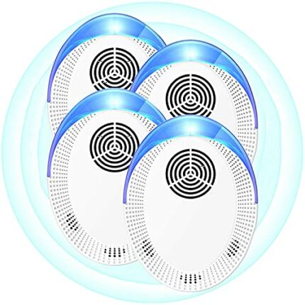 4 Pack Ultrasonic Pest Repeller, Spider Repellent Plug In, Cockroach Control Devices Indoor & Outdoor Anti Mosquitoes, Fleas, Ants, Bed Bugs, Fli