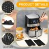 Vicloon Silicone Air Fryer Liners, 2PCS 7.87x 5.31" Square Reusable Silicone Air Fryer Mat, Non-Stick Air Fryer Mats, Easy Clean Air Fryer Access