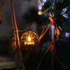 ZHONGXIN Solar Lights Outdoor Hanging Lanterns, Beaded Copper Wire Ball Candle Holder with Solar Tea Lights, Perfect for Home, Garden, Backyard,