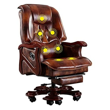 YT.JYUERI Relax Comfortably Safe Home Office Desk Chairs Managerial Chairs, Ergonomic Cowhide Office Chair, high-Back Swivel Chair, boss Chair wi