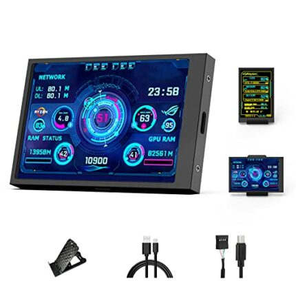Sikai 3.5 inch Mini Screen PC Parts,IPS Screen/USB-c Port,PC Temperature Display AIDA64, Compatible with Windows System PC Sensor Panel Display C