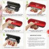 Vacuum Sealer Machine - Food Sealer Machine - 3 Food Modes | -60Kpa | Full Starter Kit | with Storage Bag | Support Suction Vacuum Container by K