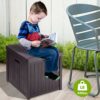 Leisurelife Outdoor Storage Box 52 Gallon,Deck Boxes Water Resistant Deck Box Storage Bench,Brown