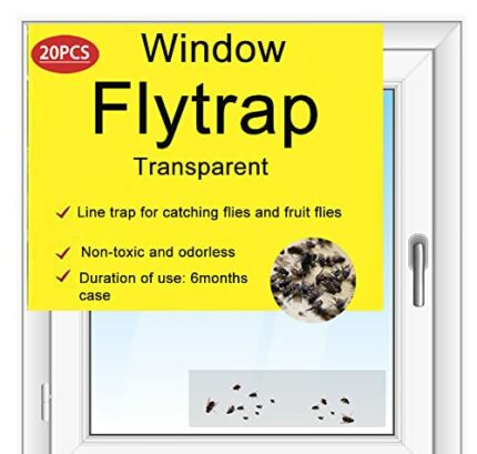 20PCS Fly Traps Indoor for Home Use, Window Fly Trap Indoor, Transparent Style Window Fly Stickers, Insect Bug Flies Wasp Pest Killer Catchers -