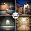 100W Security Lights Outdoor Motion Sensor, 10000LM PIR LED Floodlights 6500K Cold White IP66 Waterproof Outside Lights with Sensor Black Shell,