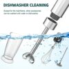 UUOUU Hand Blender 1200W, 5 in 1 Kitchen Stick Immersion Blender with Smart Speed, Heavy Duty Handheld Mixer Stainless Steel, with Milk Frother,