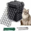 12Pcs Cat Scat Mat with Spikes, Cat Animal Spikes Repellent Prickle Strip Dig Stoppers with 4 Nails for Indoor Outdoor Garden Furniture Protector