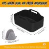 2PCS Silicone Pot for Ninja AF300/AF400UK Dual Air Fryer, Silicone Air Fryer Liners Double Air Fryer Silicone Air Fryer Basket, Air Fryer Rack Ac