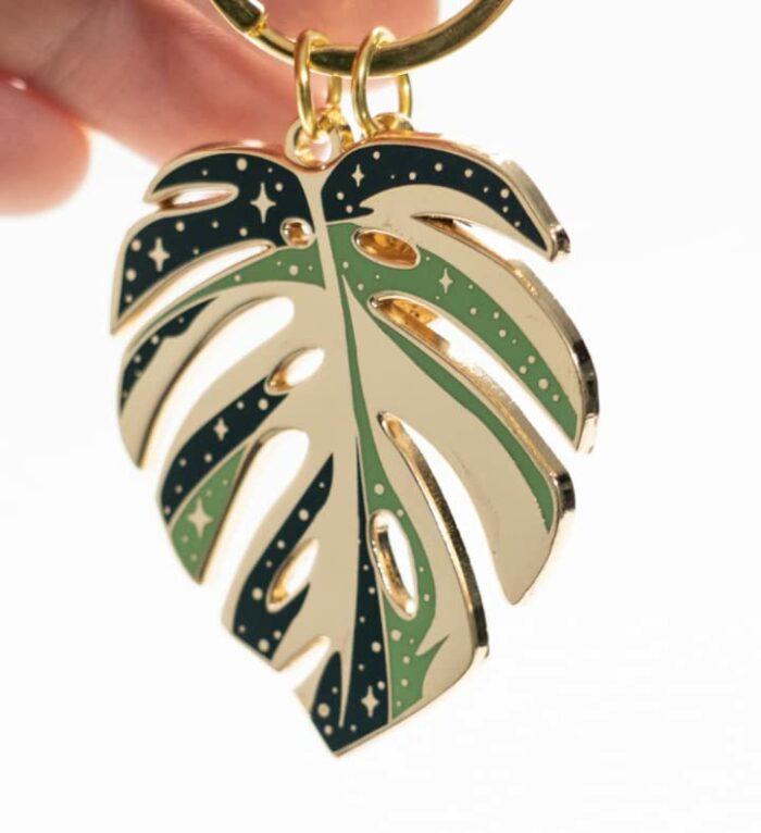 HAPPILY PLANTS Monstera Deliciosa Keychains, Plant Keychains