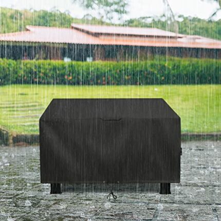 Unicook Square Gas Fire Pit Cover 44 Inch, Large Fire Table Cover, Heavy Duty Waterproof Square Side Table Cover, Fade Resistant Durable Patio Ot