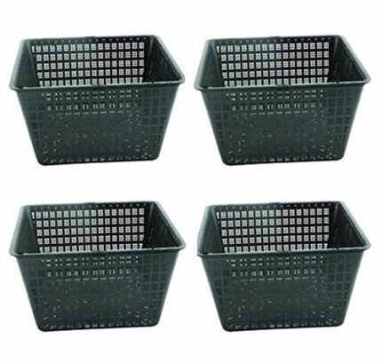 Bespoke 4 Large 19cm square plastic aquatic pots baskets for water plants and pond