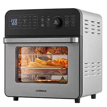 CUSIMAX Digital Air Fryer Oven, 14.5L for Home Use, 16-in-1 Countertop Convection Oven with LED Touchscreen, Dehydrate Rotisserie Bake Oil-Free,
