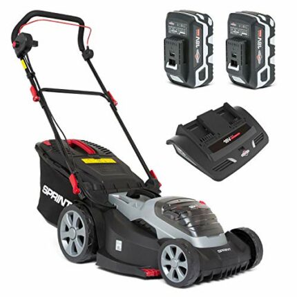 Sprint 2x18V (36V) Lithium-Ion 44cm Cordless Lawn Mower 440P18V, Powered by Briggs & Stratton, up to 640 m2, Including 2x 5Ah Battery and Dual Ch