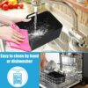 2Pcs Silicone Pot for Ninjas Dual Air Fryer Reusable Non Stick Air Fryer Liner Heat Resistant Air Fryer Basket with 4 Air Fryer Mats Rectangle Ba