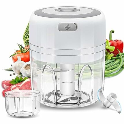 Mini Food Chopper,GEYUEYA Home Garlic Chopper Electric Portable Garlic Blender Food Processor Wireless with USB Charging for Fruit Pepper Chili V