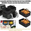 2Pcs Silicone Pot for Ninjas Dual Air Fryer Reusable Non Stick Air Fryer Liner Heat Resistant Air Fryer Basket with 4 Air Fryer Mats Rectangle Ba
