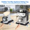 Vidafelic Two-Way Appliance Rolling Tray,8 Wheels Load 110LBS Extra Wide Sliding Tray Accessories for Heavy Duty Stand Mixer Air Fryer Coffee Mak