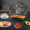Tiastar Monsieur Croque Maker, sandwich machine and electric panini press with non-stick plates, automatic temperature control, cool-touch handle