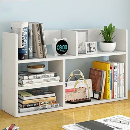 Desktop Bookshelf,Multipurpose Free Standing Desk Storage Organizer Display Shelf Rack Space Saving for Home Office-d 80x17x46cm(31x7x18inch)