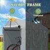 Raysfung 6 x 3Ft Outdoor Storage Shed Heavy Duty Portable Storage Shelter with Roll-up Zipper Door for Bike