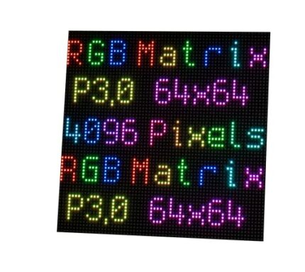SEENGREAT RGB LED Matrix Panel Display Full-Colour LED Screen for Raspberry Pi, 64 x 64 Pixels 3 mm Pitch, Onboard 4096 RGB LEDs, Two HUB75 Inter