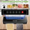 Vacuum Sealer Machine, Vacuum Food Sealer with 20pcs Seal Bags Heat Sealer Machine for Dry and Moist Food Fresh Preservation, Hose Included
