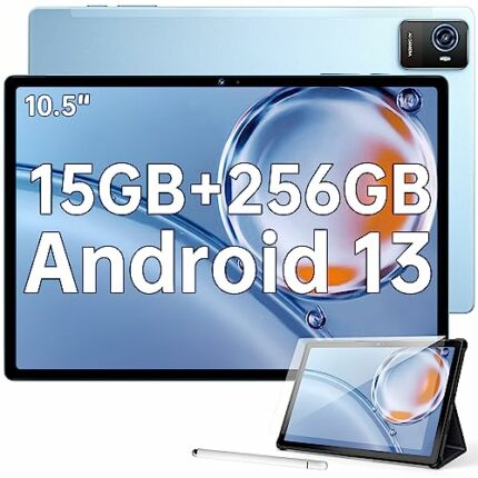 OUKITEL OKT3 Android 13 Tablet, 10.51 inch tablet, 15(8+7) GB + 256GB (TF 2TB), 8250mAh,18W, 16MP+8MP Camera, 4 Stereo Speakers, 1920x1200 FHD+,