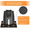 4Pcs Heat Resistant Mat for Air Fryer, Kitchen Countertop Air Fryer Protector Mat, Felt Non-Slip Air Fryer Mat for Ninja Air Fryer, COSORI, Coffe