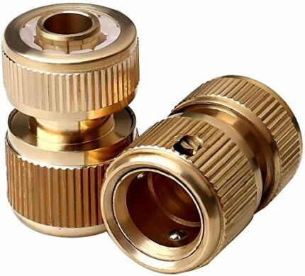 Tesmotor Brass Hose Connector Hose End Quick Connector for 1/2-inch(13mm) Graden Hose Pipe-Garden Hose Expandable Stretch Fittings Tap Adaptors C
