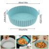 2 Pack Air Fryer Liners for Ninja Air Fryer Dual,Air Fryer Liners Reusable,Silicone Round,Air Fryer Replacement Basket,Dishwasher Safe,Non Stick,