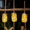3 Pack Solar Mason Jar Lights,30 LED Water-Proof Outdoor Solar Lanterns,Garden Lights,Hanging Lights for Outside,Wedding, Party, Bar, Garden,Chri