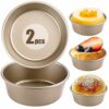 2 Pack Air Fryer Egg Moulds, 4.3 Inch Nonstick Air Fryer Baking Pans Reusable Food Grade Carbon Steel Air Fryer Accessories for Cooking Baking (G