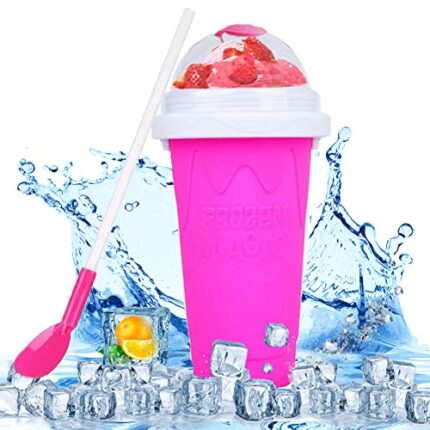 Hawgeylea Slushy Maker Cup,Quick Frozen Magic Slush Cup, Summer Freeze Milkshake/Juic Slushie Maker Cup,Reusable Slush Cup Maker Squeeze for Fami