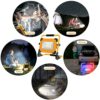 100W Solar 120 LED Rechargeable Work Light, Portable Floodlight 4 Modes Jobsite Construction Lights with Stand, 14000mAH Power Bank Waterproof Sp