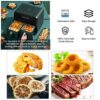 5PCS Air Fryer Silicone Pot for Ninja Dual Air Fryer, Air Fryer Liner for Ninja AF300UK AF400UK, Reusable Silicone Baking Basket/Tray for Ninja F