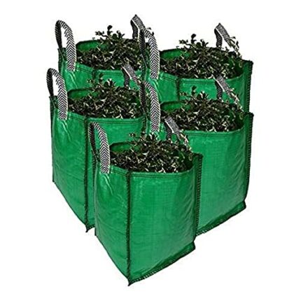 Garden Waste Bags - 120 Litre - 1 to 5 Sacks - PREMIUM GRADE - Industrial Fabric and Handles - Heavy Duty Garden/Green Waste Sacks (5 sacks)