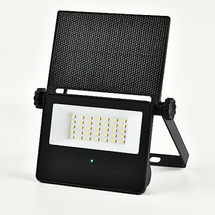 HARPER LIVING Solar Security Outdoor LED Floodlight with Motion Sensor, Weatherproof IP65, 6500k, 860 Lumens, 2000 mAH Lion Battery Solar Powered
