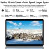Veidoo 13 Inch Android Tablet, 2K 2160x1440 FHD Screen, 16GB(8+8 Expand) RAM 256GB ROM with 2TB Expand, Octa-Core Processor, Dual Nano SIM Card 4