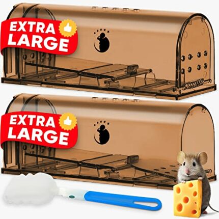 Motel Mouse Humane Mouse Traps for Indoor Outdoor - Easy to Use, Easy to Clean, Reusable, No Touch Release, New Highly Sensitive Trigger Mechanis
