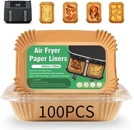 Air Fryer Liners for Ninja Dual, Air Fryer Paper Liners, Air Fryer Liners Disposable Rectangular, Compatible with Ninja AF300UK AF400UK, Instant,