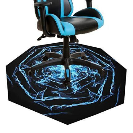 Gaming Chair Mat for Carpet, 47" Octagon 3mm Thick Rubber Computer Office Chair Mat for Hardwood Floor, Anti-Slip Rolling Chair Mats for Gaming R
