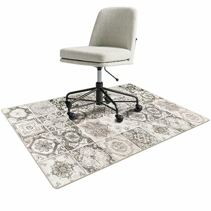 Topotdor Home Office Chair Mat for Hardwood Floor,35"×60" Mediterranean Rectangle Computer Rolling Chair Mat Anti-Slip Washable for Tile Floor Pr