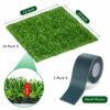 12 x 12 Inch Fake Grass Artificial Grass Mat Fairy Grass Synthetic Garden Artificial Turf Rug for Dogs with Tape for Indoor and Outdoor Use (12 P